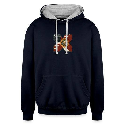 FLAmericans Contrast Hoodie - navy/heather gray