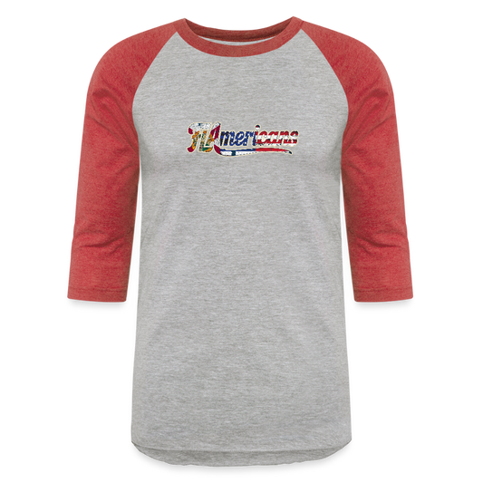 Baseball Tee - heather gray/red