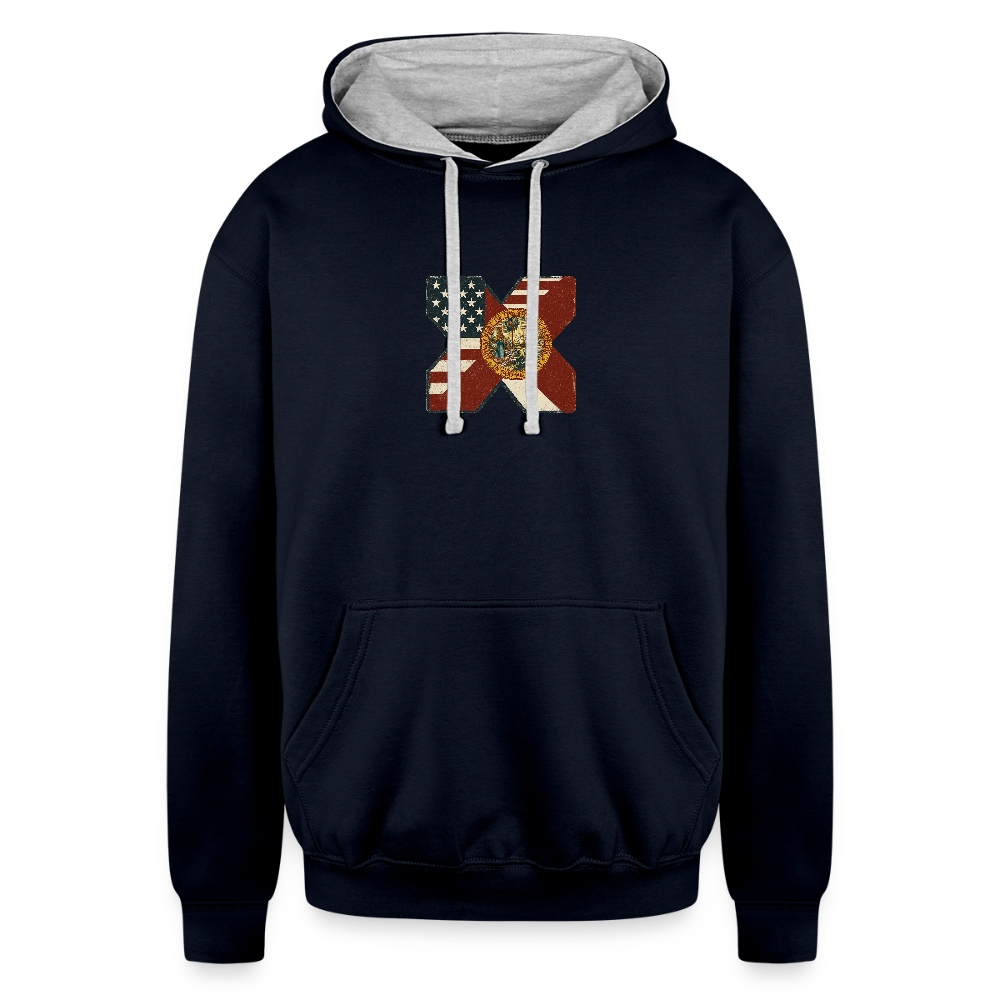 FLAmericans Contrast Hoodie - navy/heather gray