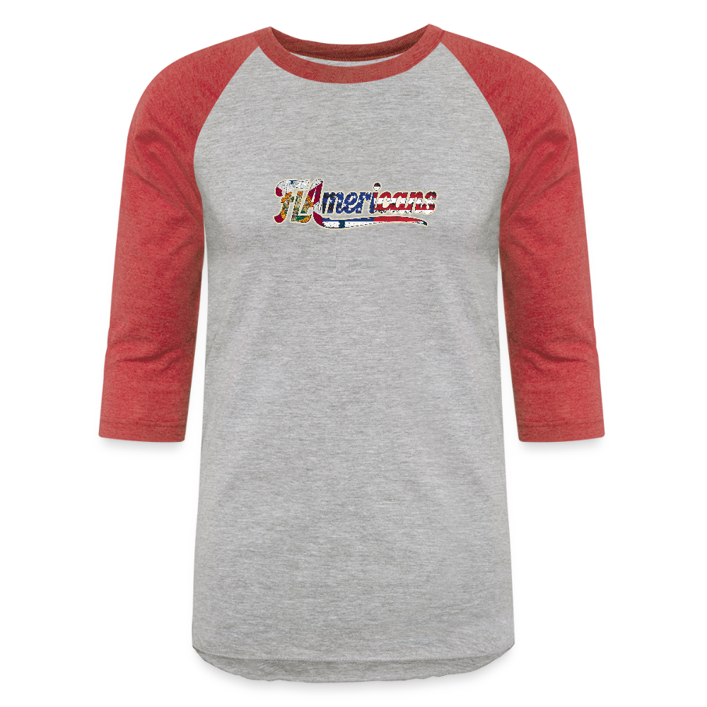 Baseball Tee - heather gray/red