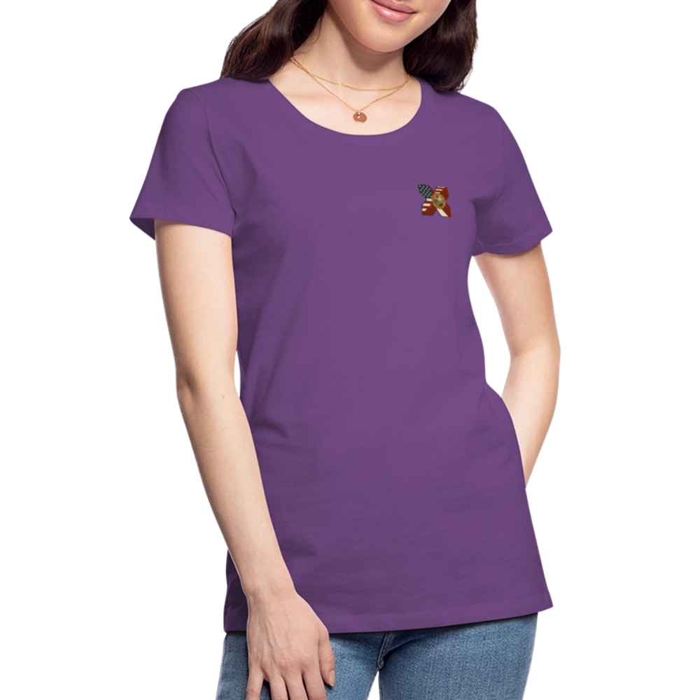 FLAmericans Women’s Premium Tee - Tattered Flag - purple