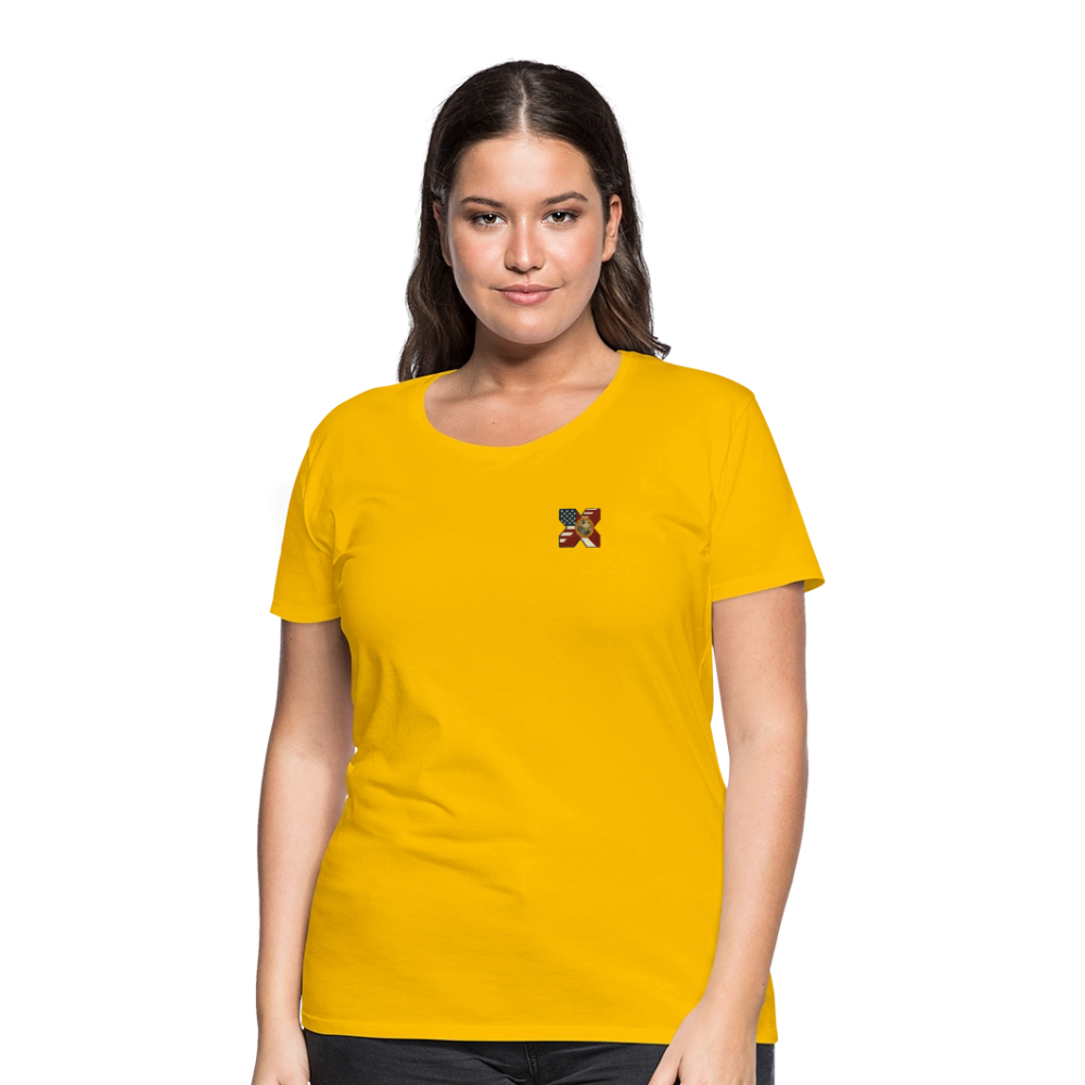 FLAmericans Women’s Premium Tee - Tattered Flag - sun yellow