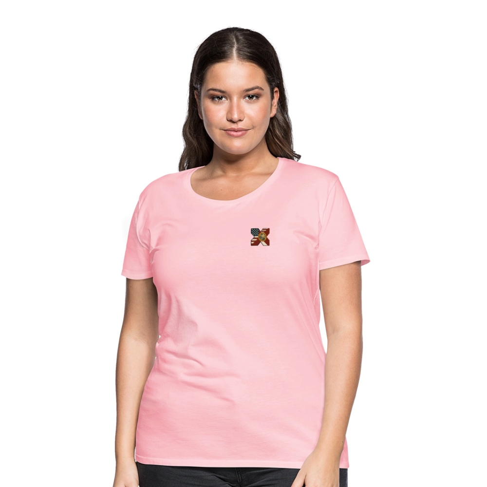 FLAmericans Women’s Premium Tee - Tattered Flag - pink